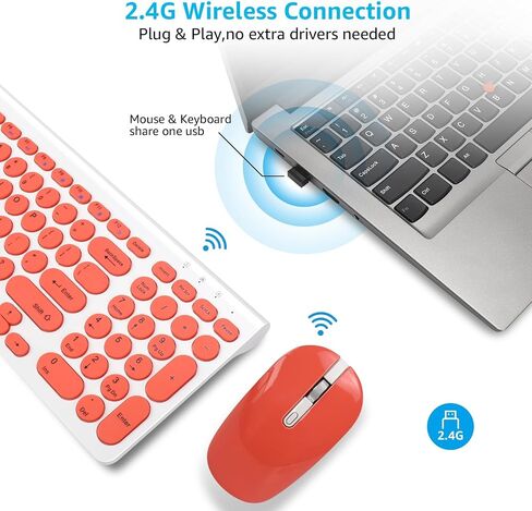 LeadsaiL Wireless Keyboard and Mouse Combo, Wireless USB Mouse and Computer Keyboard Set, Compact and Silent for Windows Laptop, Desktop, PC- Grey in Saudi Arabia