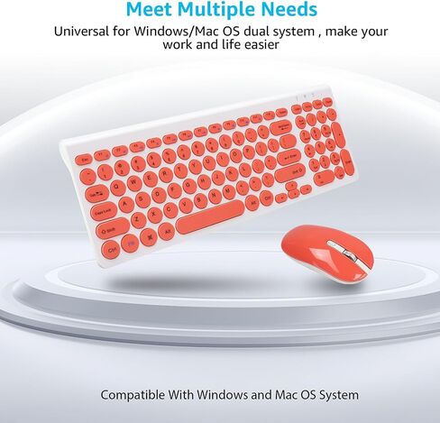 LeadsaiL Wireless Keyboard and Mouse Combo, Wireless USB Mouse and Computer Keyboard Set, Compact and Silent for Windows Laptop, Desktop, PC- Grey in Saudi Arabia