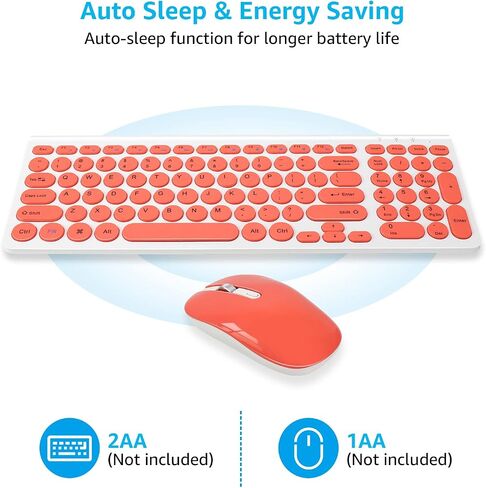 LeadsaiL Wireless Keyboard and Mouse Combo, Wireless USB Mouse and Computer Keyboard Set, Compact and Silent for Windows Laptop, Desktop, PC- Grey in Saudi Arabia