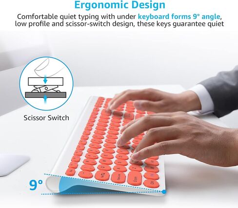 LeadsaiL Wireless Keyboard and Mouse Combo, Wireless USB Mouse and Computer Keyboard Set, Compact and Silent for Windows Laptop, Desktop, PC- Grey in Saudi Arabia