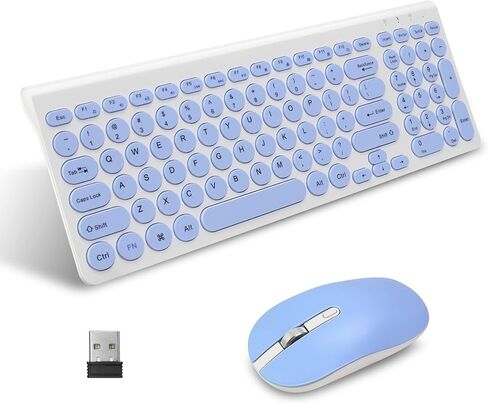 LeadsaiL Wireless Keyboard and Mouse Combo, Wireless USB Mouse and Computer Keyboard Set, Compact and Silent for Windows Laptop, Desktop, PC- Grey in Saudi Arabia