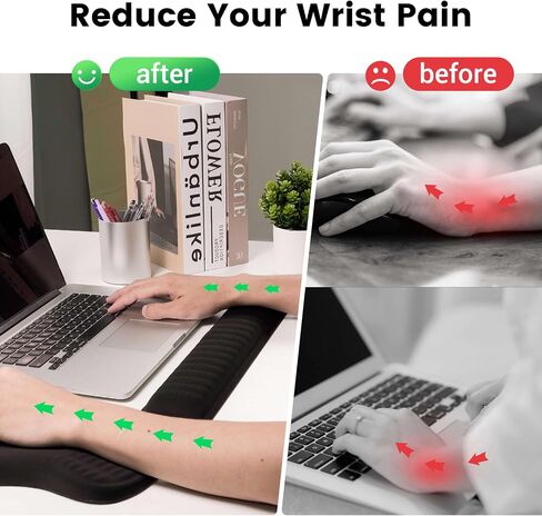 Mekass Ergonomic Mouse Pad and Keyboard Wrist Rest Set, Super Soft Memory Foam Desk Wrist Support for Computer Keyboard, Non-Slip Arm Palm Rests Cushion for Typing Gaming Office (Jungle of Flowers) in Saudi Arabia