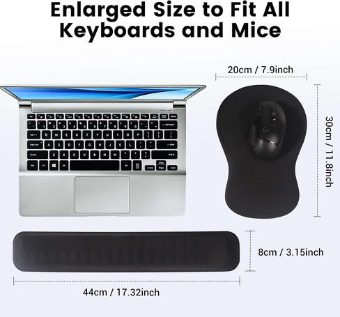 Mekass Ergonomic Mouse Pad and Keyboard Wrist Rest Set, Super Soft Memory Foam Desk Wrist Support for Computer Keyboard, Non-Slip Arm Palm Rests Cushion for Typing Gaming Office (Jungle of Flowers) in Saudi Arabia