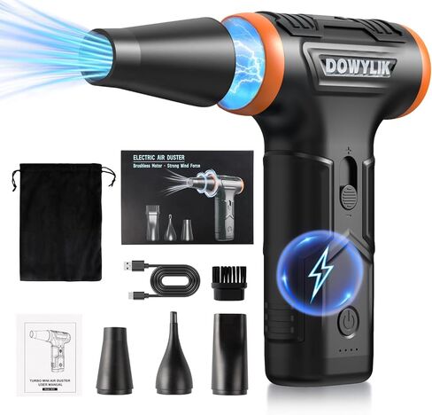 Compressed Air Duster,220000RPM Electric Air Duster, No Canned Air Duster-Replace Compressed Air, Mini Stepless Jet Dry Blower for Car, Computer, Keyboard in Saudi Arabia