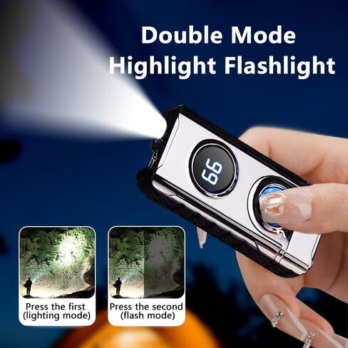 BABOBIU Electric Lighter Windproof Flameless Rechargeable Lighter Electric Arc Lighter Type C USB Plasma Lighter Metal Lighter with Convenient 45° Angled Ignition for Men, Partners, Friend (Silver) in Saudi Arabia