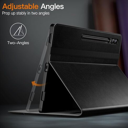 JETech Case for Samsung Galaxy Tab S10 Ultra/Tab S9 Ultra 14.6-Inch with S Pen Holder, PU Leather Business Folio Stand Protective Tablet Cover with Pocket & Straps, Multi-Angle Viewing (Black) in Saudi Arabia