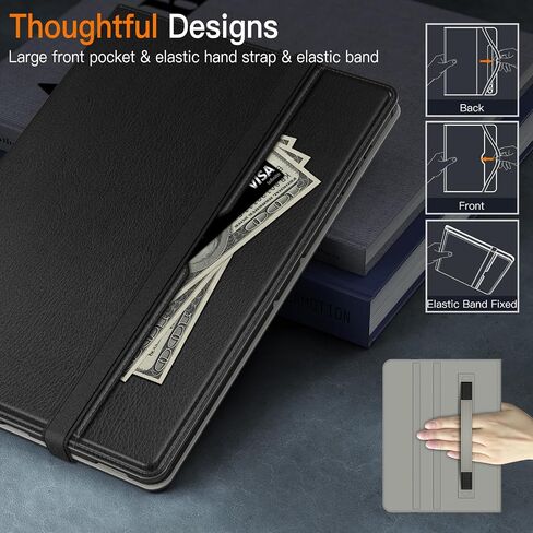JETech Case for Samsung Galaxy Tab S10 Ultra/Tab S9 Ultra 14.6-Inch with S Pen Holder, PU Leather Business Folio Stand Protective Tablet Cover with Pocket & Straps, Multi-Angle Viewing (Black) in Saudi Arabia