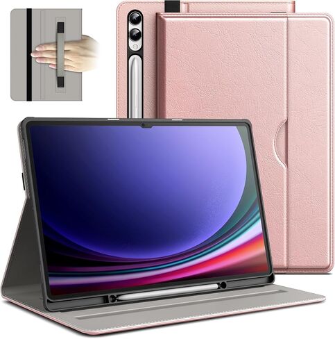JETech Case for Samsung Galaxy Tab S10 Ultra/Tab S9 Ultra 14.6-Inch with S Pen Holder, PU Leather Business Folio Stand Protective Tablet Cover with Pocket & Straps, Multi-Angle Viewing (Black) in Saudi Arabia