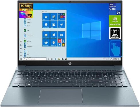 HP Newest Pavilion Laptop 15.6" Touchscreen IPS FHD (Intel i7-1355U, MX550 2GB, 64GB RAM, 2TB PCIe SSD, Backlit KYB, WiFi 6, Bluetooth 5.2, HD Webcam, Win 11 Pro) w/DKZ Hub USB Port Expander in Saudi Arabia