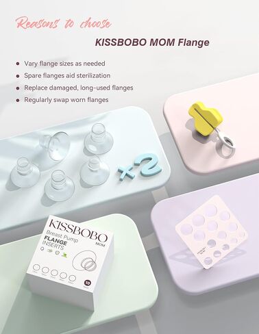 Electric Breast Pump Flange Sizing Kit, 5 Sizes (13/15/17/19/21MM), with Cleaning Brush and Nipple Measuring Ruler, Suitable for 24MM Breast Pumps, More Lighter & Compact, Easier to Clean in Kuwait
