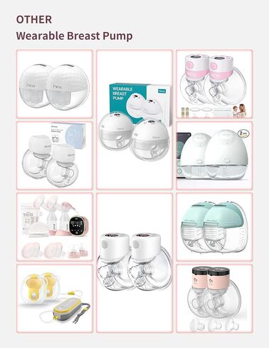 Electric Breast Pump Flange Sizing Kit, 5 Sizes (13/15/17/19/21MM), with Cleaning Brush and Nipple Measuring Ruler, Suitable for 24MM Breast Pumps, More Lighter & Compact, Easier to Clean in Kuwait