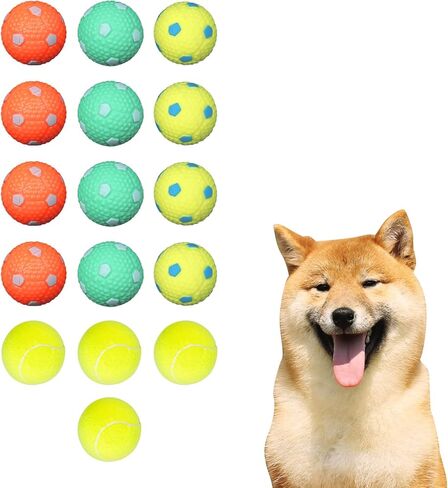 ptlsy Dog Ruber Balls 16 Pack Pet Mini Tennis Ball for Small Medium Dogs Fetching (2 inch) in Kuwait