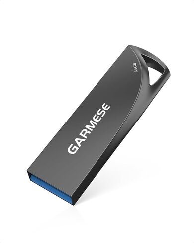 محرك أقراص فلاش USB 3.0 سعة 64 جيجابايت، عصا ذاكرة USB معدنية مقاومة للماء، محرك أقراص رفيع بالإبهام، محرك أقراص محمول مع فتحة سلسلة مفاتيح، محرك قفز أنيق لسيارة الكمبيوتر - رمادي in Kuwait