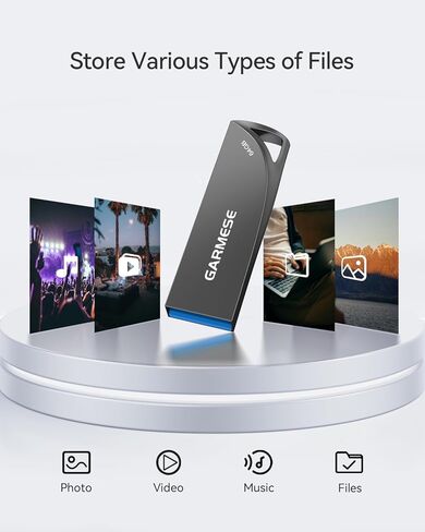 محرك أقراص فلاش USB 3.0 سعة 64 جيجابايت، عصا ذاكرة USB معدنية مقاومة للماء، محرك أقراص رفيع بالإبهام، محرك أقراص محمول مع فتحة سلسلة مفاتيح، محرك قفز أنيق لسيارة الكمبيوتر - رمادي in Kuwait