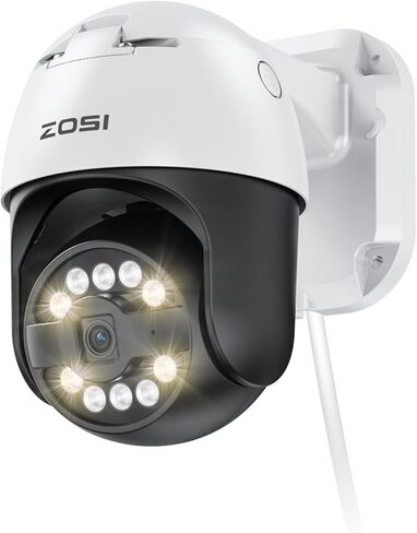 ZOSI 4K Dual-Lens PoE Security Camera System, 4 x 4K 8MP Pan/Tilt (2x4MP) PoE 360 Camera Outdoor, Person/Vehicle Detect, Spotlight Siren, Color Night Vision, 8CH 8MP NVR with 2TB HDD (16CH Expandable) in Saudi Arabia