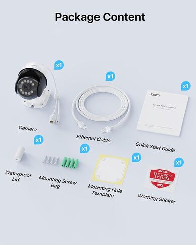 ZOSI 4K Dual-Lens PoE Security Camera System, 4 x 4K 8MP Pan/Tilt (2x4MP) PoE 360 Camera Outdoor, Person/Vehicle Detect, Spotlight Siren, Color Night Vision, 8CH 8MP NVR with 2TB HDD (16CH Expandable) in Saudi Arabia