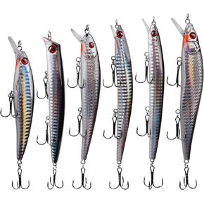 Bass Fishing Lures Kit, Minnow CrankBait VIB Pencil Popper Sinking Wobbler Hard Bait Topwater Lures for Bass Trout Walleye Redfish Freshwater Saltwater