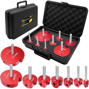 Erayco 8Pcs PVC Pipe Reamer Kit with 1/2 inch,3/4inch, 1inch, 1-1/4inch,1-1/2inch, 2inch, 3inch, 4inch Head Aluminum, PVC Fitting Saver, PVC Socket Saver, Fit for Standard 1/2" Drill
