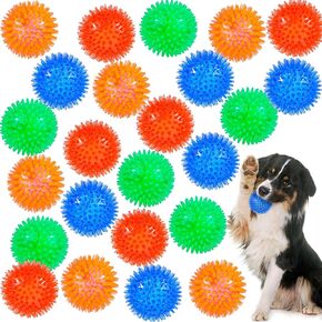 Wedding Pails 2.5" Squeaky Dog Ball,24 Pieces Dog Chew Toys Balls with Spike for Teeth Clean and Train | TPR Rubber Fetch Balls for Small Medium Pets Dog(Red, Blue, Orange,Green) in Kuwait