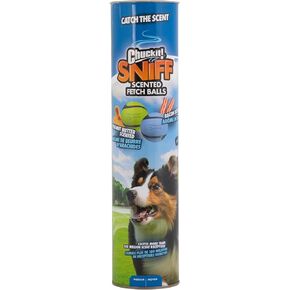 Chuckit! Sniff Fetch Balls Canister, Pack of 4, for Medium Dog Breeds (20-60 lbs)