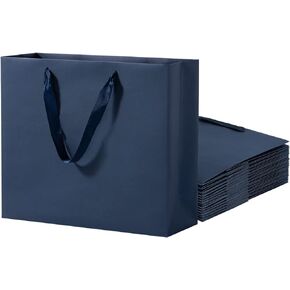 Driwe Extra Large Navy Gift Bags - 12 Pack, Heavy Duty Paper, 15.8x5.9x12 Inches, Ideal for Parties, Shopping & Packaging