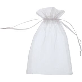 SumDirect White Sheer Organza Bags - 50Pcs 4x6 inches Organza Gift Bags with Drawstring, Organza Jewelry Pouches for Wedding Party Christmas Favor