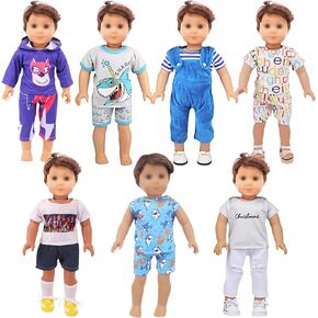 SOTOGO 7 Sets 18 Inch Boy Doll Clothes Doll Outfits Doll Accessories for American 18 Inch Boy Doll