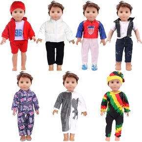 SOTOGO 7 Sets 18 Inch Boy Doll Clothes Doll Outfits Doll Accessories for American 18 Inch Boy Doll