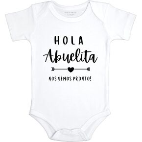 Hola Abuelita Nos Vemos Pronto Baby Bodysuit | Pregnancy Announcement Baby Jumpsuit | New to the Family
