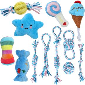 12 Pack Puppy Toys for Teething Small Dogs, Puppy Chew Toys with Cute Squeaky Dog Toys and More Rope Dog Chew Toys