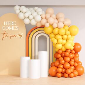 Beaumode Retro Blue Orange Yellow Balloon Arch Garland Kit 149pcs for Here Comes the Son Baby Shower Boy First Trip Around the Sun Theme Birthday Groovy Boho Party Backdrop Decoration (Slate Blue)