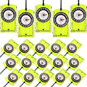 20 Pcs Acrylic Orienteering Compass Navigation Backpacking Compass Hiking Compass Map Reading Compass Professional Boy Scout Compass for Navigation, Orienteering and Survival Outdoor Exploring, Green