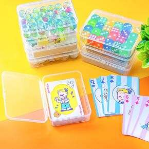 8 Pcs Playing Card Case, Clear Card Deck Box Storage, Snap Closed Plastic Blank Game Card Holder for Bank Card/Business Card/Game Card (NO Cards)