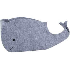SAFIGLE Whale Basket 1 Pc Toy Storage Box Laundry Basket Small Whale Baby Felt Cloth Whale Storage Basket