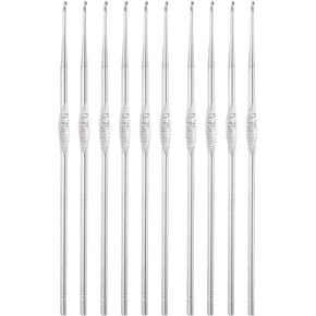 uxcell Stainless Steel Crochet Hook 0.6mm US Size 16 Knitting Needles for DIY Craft Yarn 10Pcs