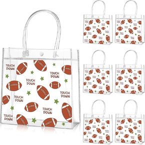 Aliceset 20 Pcs Baseball Clear PVC Gift Bag with Handles Sport Theme Party Favor Bag Bulk for Kid Birthday Team, 8x8x3.15 ''