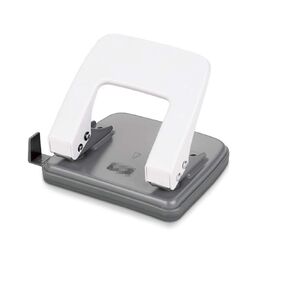 2 Hole Puncher,Round Hole Puncher Stationery 4x4 1/2-Inch,The Hole Spacing is 3 1/4",Squeeze 20 Sheets Capacity, Skid-Resistant Base,Manual Punching for Paper Chipboard,Thin Metal,Craft Paper - White