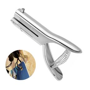 Hole Punch 1/4 Inch,Heavy Duty Single Hole Puncher, 2 Inch Deep Throat Reach, Portable Handheld for Paper, Leather, Scrapbook, Tab Paper, ID Card, PVC Card, Badge, and Photos(Silver) (1/4"-6mm Hole)