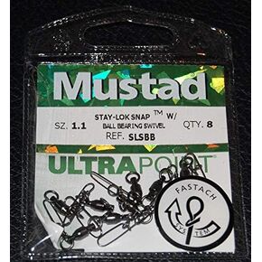 Mustad Stay-Lock Snap W/Ball Bearing Swivel - Black 1.1