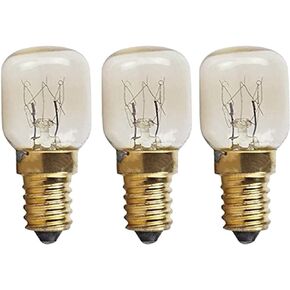 BesYouSel E14 Light Bulb 15W Oven Bulb T22 Microwave Light Bulbs 300℃ High Temperature Microwave Oven Light Bulb Warm White Incandescent Light Bulb 360° Beam Angle, 120V, Pack of 3