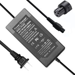 42V 2A Battery Charger 42Volt Power Adapter for 36V Lithium Battery with 8mm Mini 3-Prong Plug