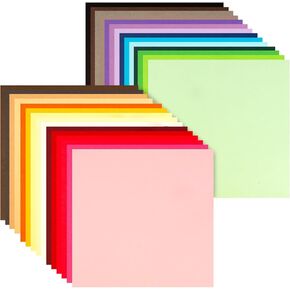 BOOKNOW 100 Sheets Colored Cardstock for Crafts, Cardstock Scrapbook Paper 12inch Square Craft Paper for Scrapbooking DIY Project Crafting Supplies