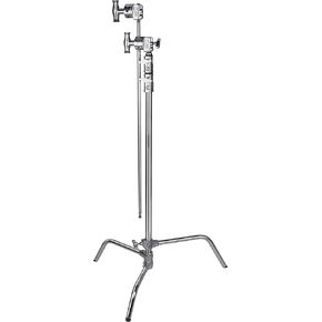 KUPO 40in Master C-Stand with Sliding Leg KIT & Quick Release System (Stand with 2.5in Grip Head & 40in Grip ARM with HEX Stud) - Silver (KS707612)