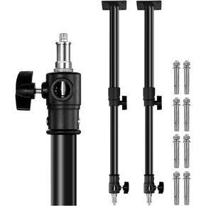 2Pack Photography Studio Wall Ceiling Mount Boom Arm,Adjustable 17-26inch Overhead Vertical & Horizontal Light Mounting with 1/4 & 3/8 Universal Thread for Photo Video Light,Ring Light,Monolights...