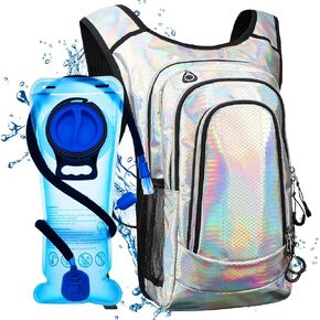 Hydration Pack, Hydration Backpack with 2L Hydration Bladder, Festival Essential Water Backpack, Lightweight Hydration Bag Hydropack Hydro for Running, Biking, Music Festival Gear, Rave