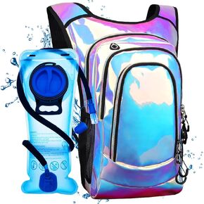 Hydration Pack, Hydration Backpack with 2L Hydration Bladder, Festival Essential Water Backpack, Lightweight Hydration Bag Hydropack Hydro for Running, Biking, Music Festival Gear, Rave