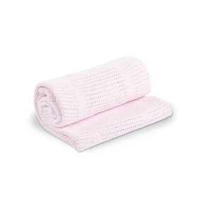 lulujo Baby Cellular Baby Blanket, White