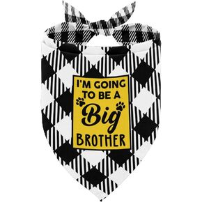 Dog Bandana, I Am Going to Be A Big Brother Dog Bandana, Dog Scarf Plaid Printing, Dog Scarf Accessories, Dog Bandana Pet Scarf, Pet Plaid Scarf Gender Reveal Accessories, Dog Bandana Gift (D39)