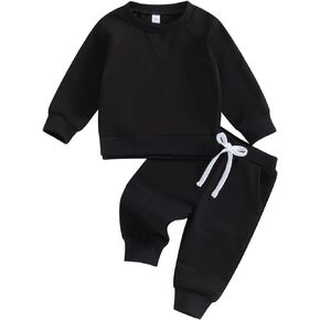 Karesoull Toddler Baby Boy Sweatsuits Fall Winter Clothes Set Long Sleeve Tracksuits Crewneck Sweatshirts & Pants Outfit