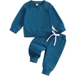 Karesoull Toddler Baby Boy Sweatsuits Fall Winter Clothes Set Long Sleeve Tracksuits Crewneck Sweatshirts & Pants Outfit in Kuwait